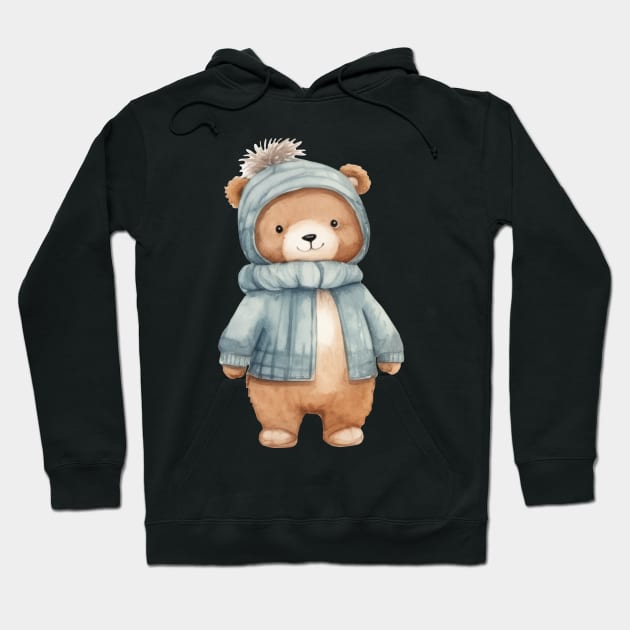 fat bear wearing a winter scarf Hoodie by YoulStyle